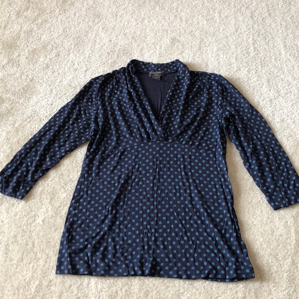 Banana republic blue polka dot shirt top M